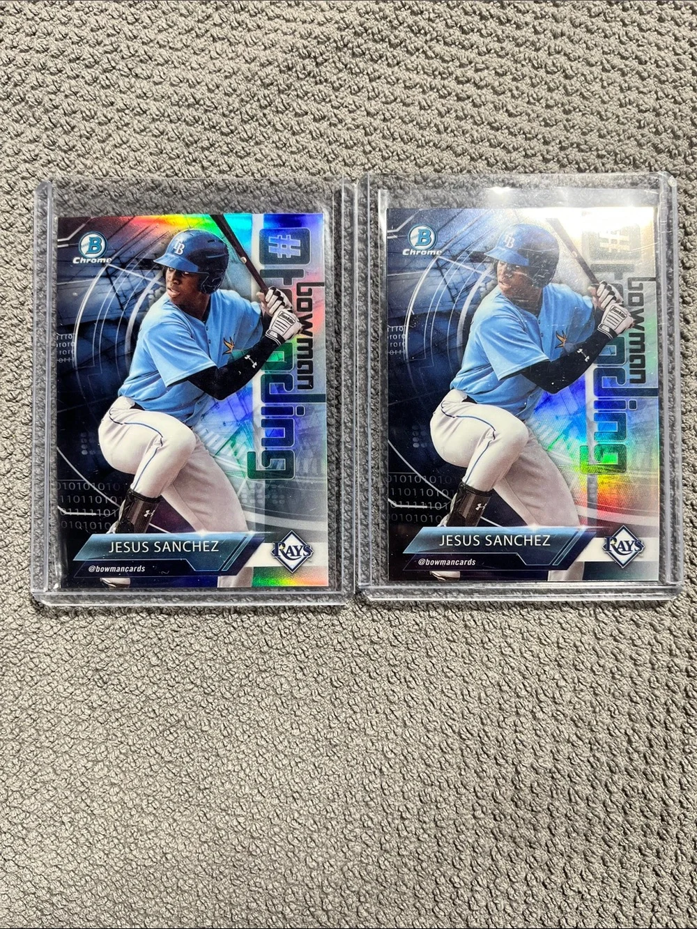 Lot (2) 2018 Bowman Chrome Trending Refractor Jesus Sanchez #-JS